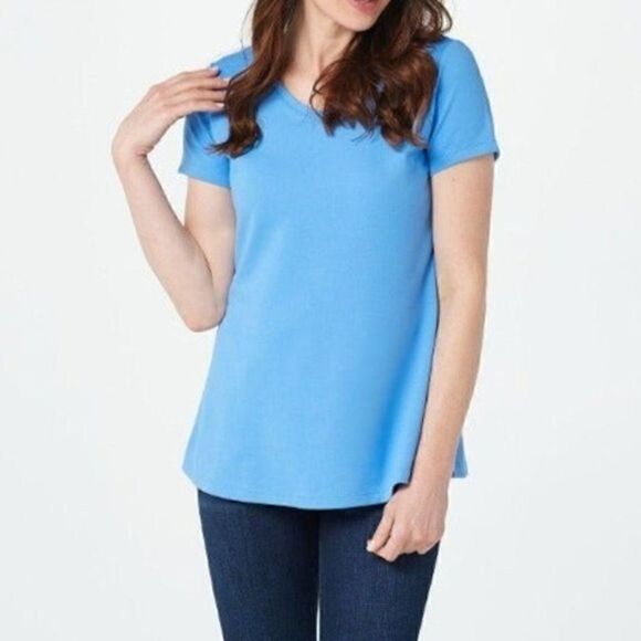 NWOT Isaac Mizrahi Essential V-neck T-shirt Sz XS - Picture 8 of 9